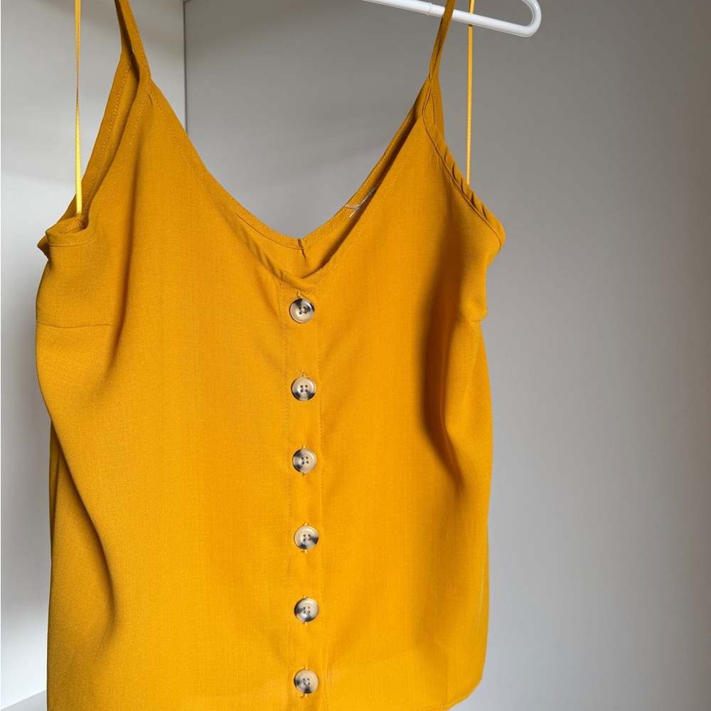 Mustard Button-Down Camisole Top